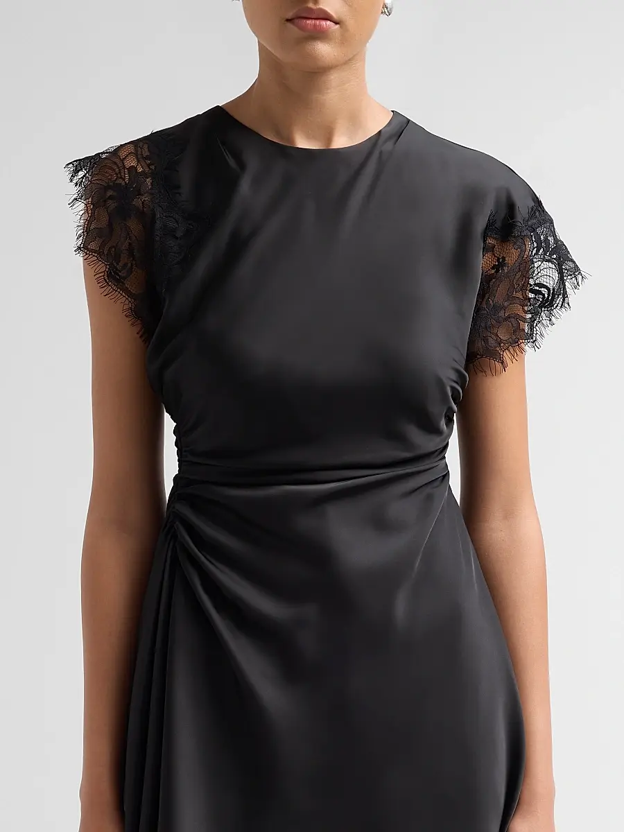 Amur Women's Zina Lace-Trimmed Minidress | Thumbnail 5 Amur Women's Zina Lace-Trimmed Minidress | Thumbnail 5