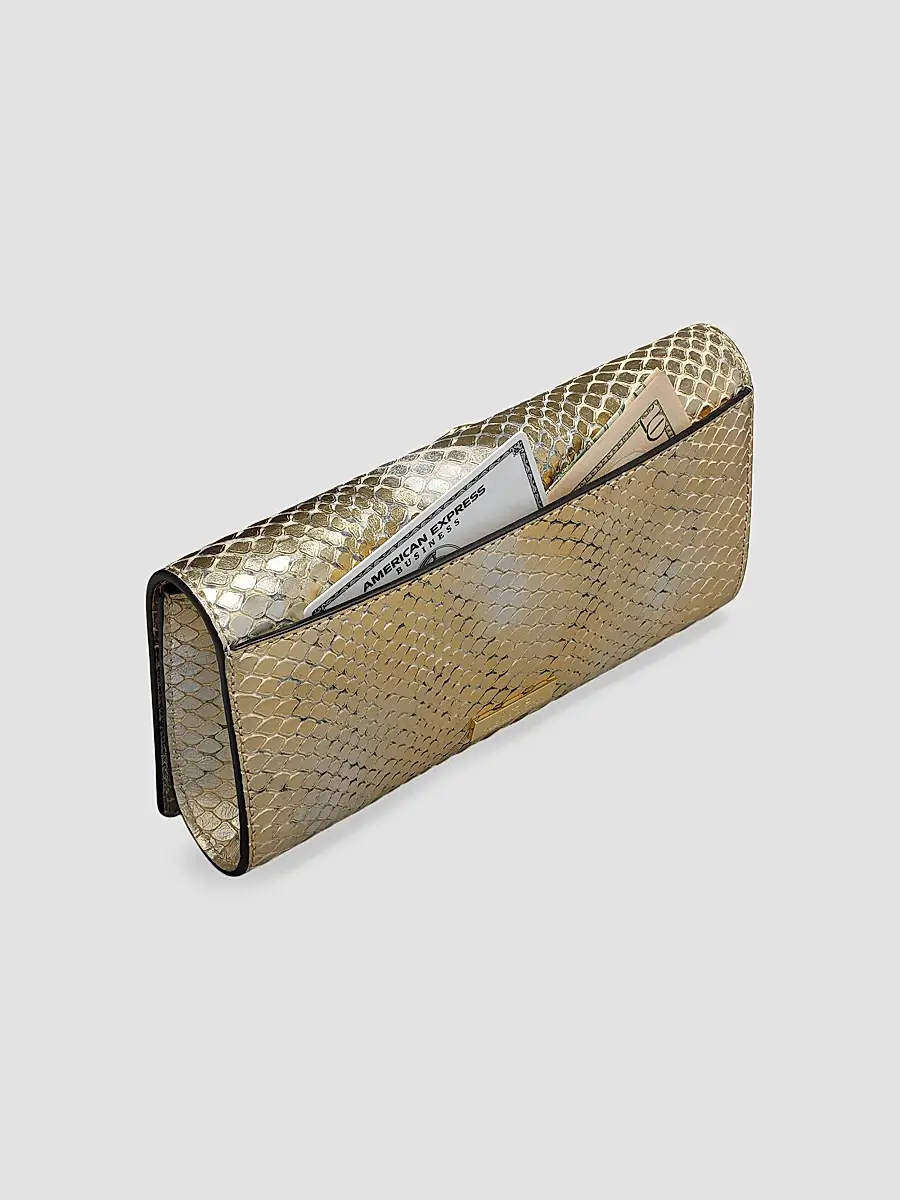 ALEXIS BITTAR Women's 14K-Gold-Plated Serpent Handle & Leather Clutch - Gold Python | Thumbnail 6 ALEXIS BITTAR Women's 14K-Gold-Plated Serpent Handle & Leather Clutch - Gold Python | Thumbnail 6