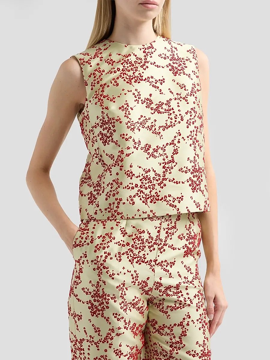 Alberta Ferretti Women's Flocked Floral Radzmir Blouse | Thumbnail 4 Alberta Ferretti Women's Flocked Floral Radzmir Blouse | Thumbnail 4