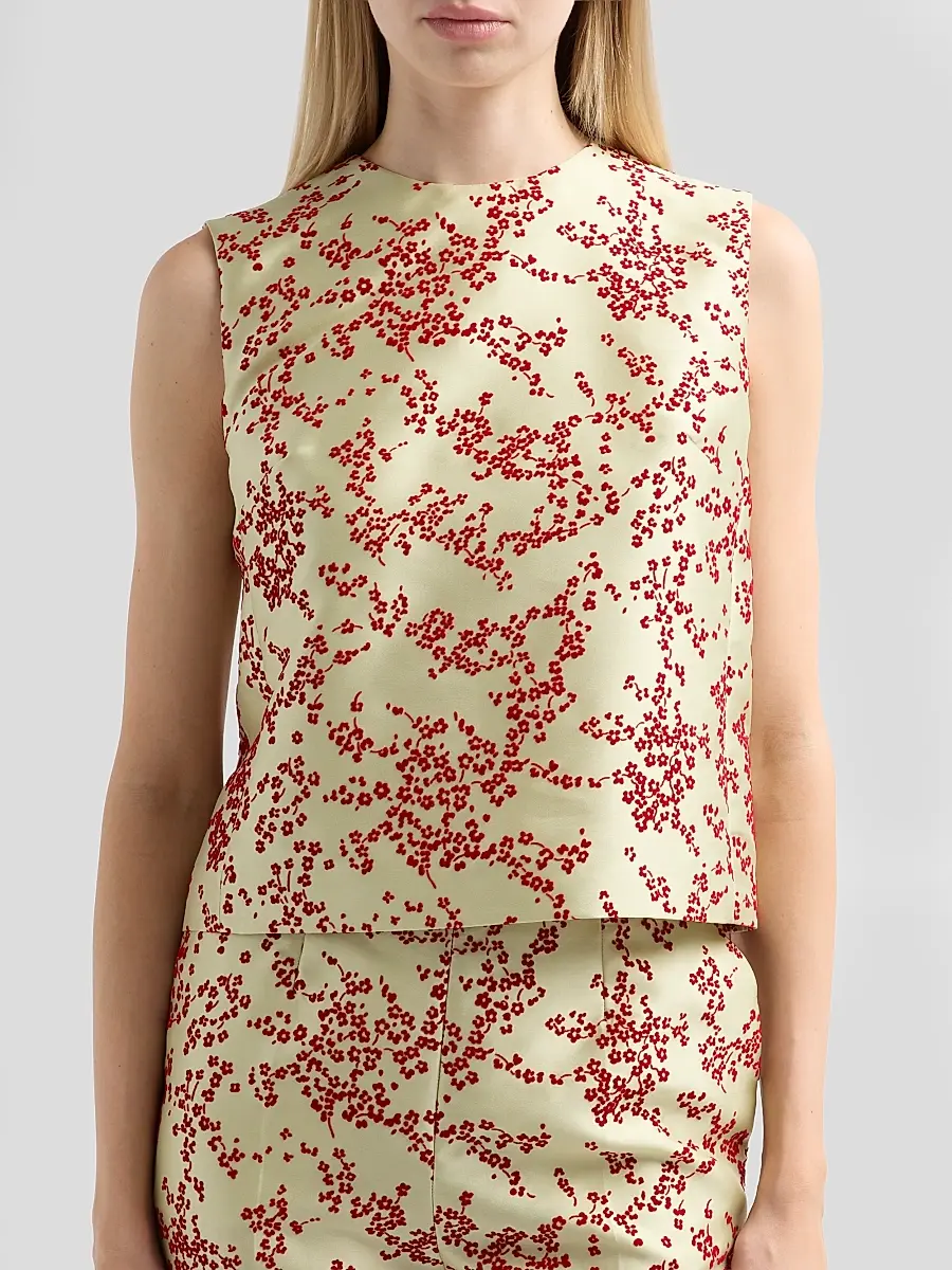 Alberta Ferretti Women's Flocked Floral Radzmir Blouse | Thumbnail 5 Alberta Ferretti Women's Flocked Floral Radzmir Blouse | Thumbnail 5