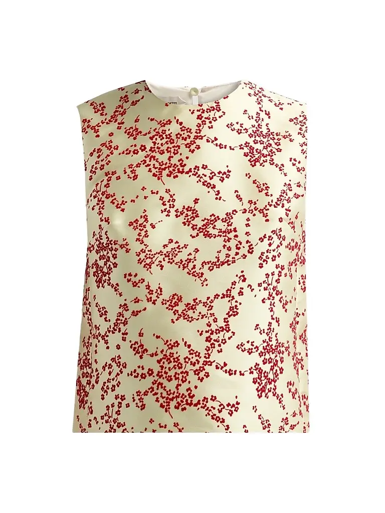 Alberta Ferretti Women's Flocked Floral Radzmir Blouse - Multi Green | Image 1 Alberta Ferretti Women's Flocked Floral Radzmir Blouse - Multi Green | Image 1