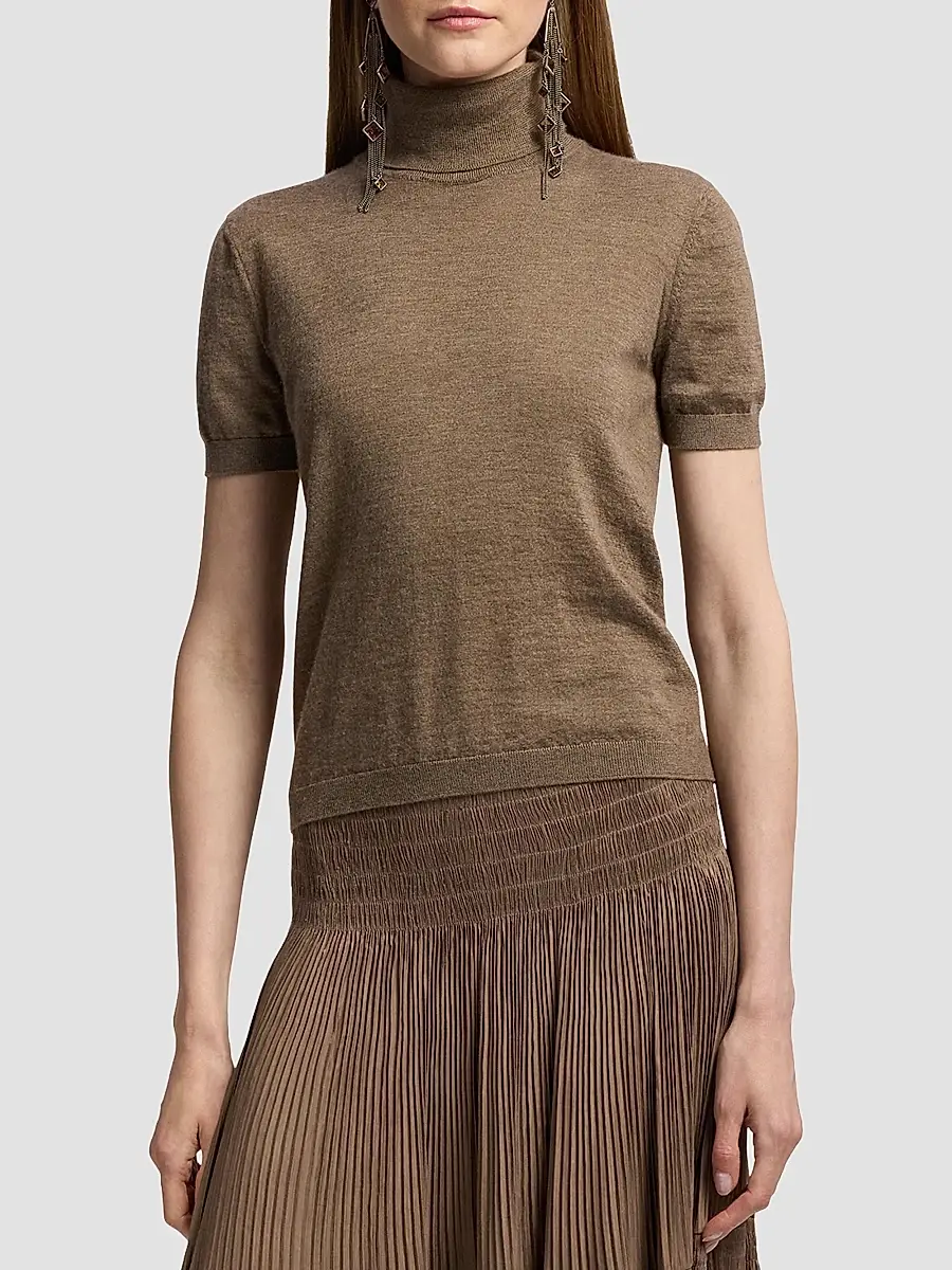 Ralph Lauren Collection Women's Cashmere Short-Sleeve Turtleneck | Thumbnail 4 Ralph Lauren Collection Women's Cashmere Short-Sleeve Turtleneck | Thumbnail 4
