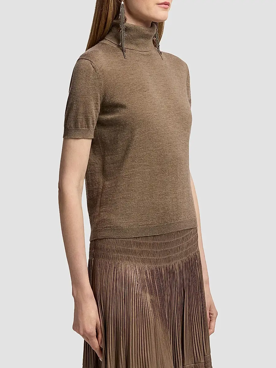 Ralph Lauren Collection Women's Cashmere Short-Sleeve Turtleneck | Thumbnail 5 Ralph Lauren Collection Women's Cashmere Short-Sleeve Turtleneck | Thumbnail 5