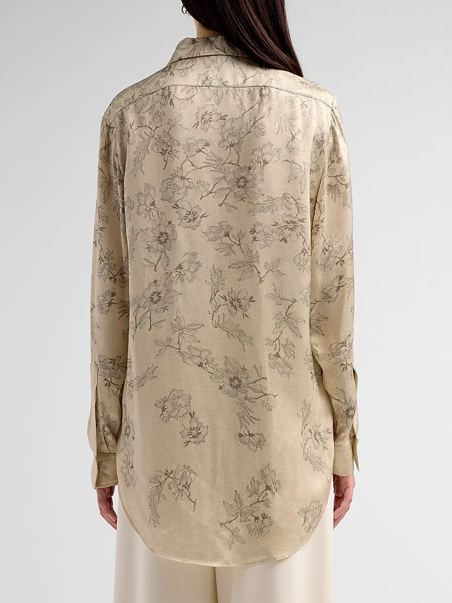 Alberta Ferretti Women's Floral Satin Blouse | Thumbnail 3 Alberta Ferretti Women's Floral Satin Blouse | Thumbnail 3