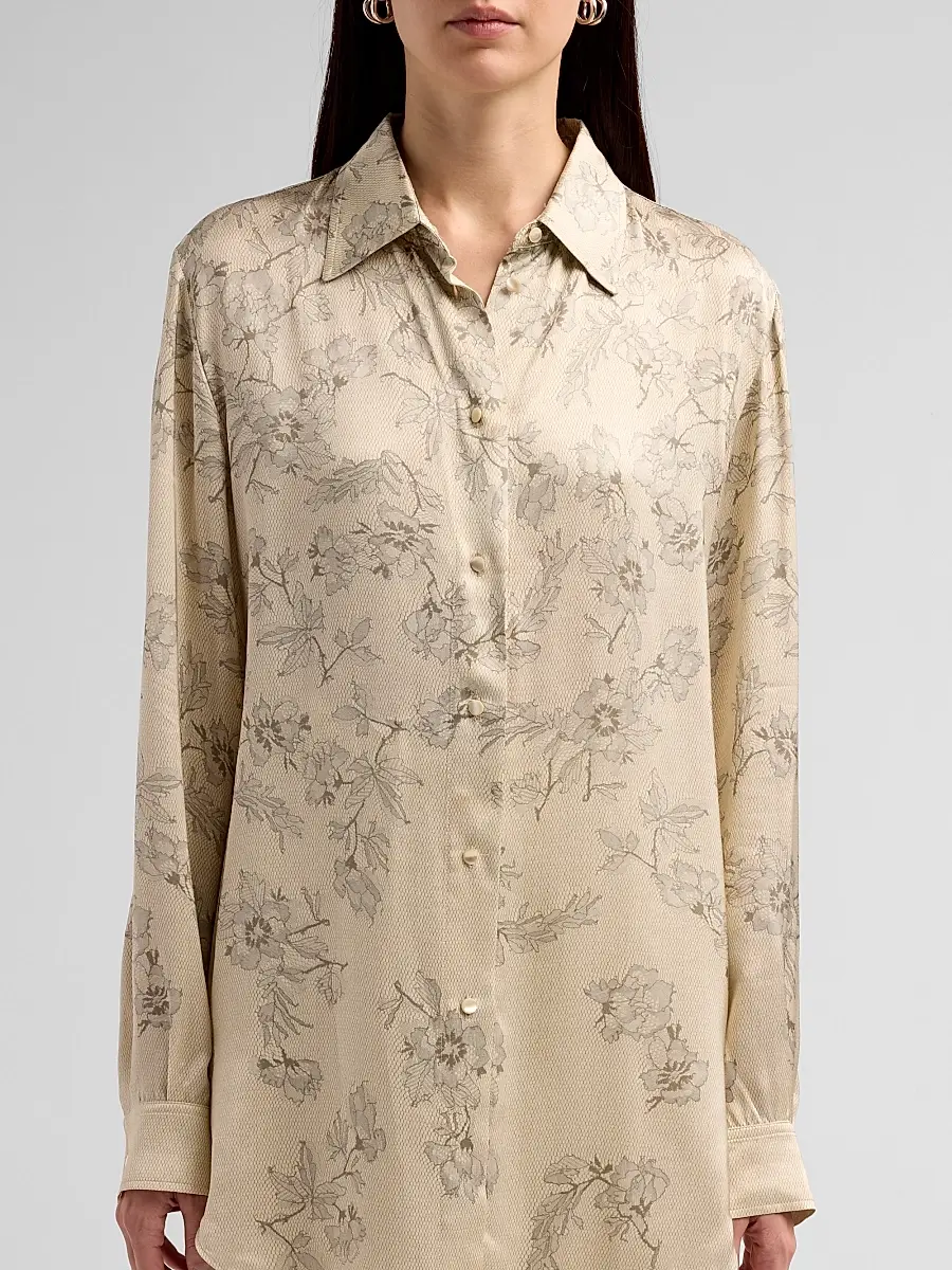 Alberta Ferretti Women's Floral Satin Blouse | Thumbnail 5 Alberta Ferretti Women's Floral Satin Blouse | Thumbnail 5