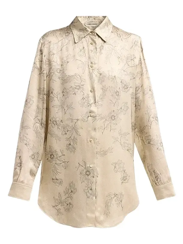 Alberta Ferretti Women's Floral Satin Blouse