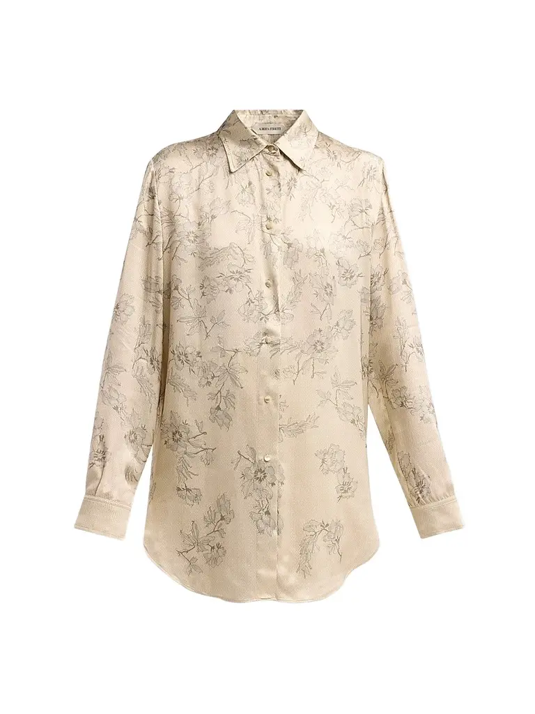Alberta Ferretti Women's Floral Satin Blouse | Image 1 Alberta Ferretti Women's Floral Satin Blouse | Image 1