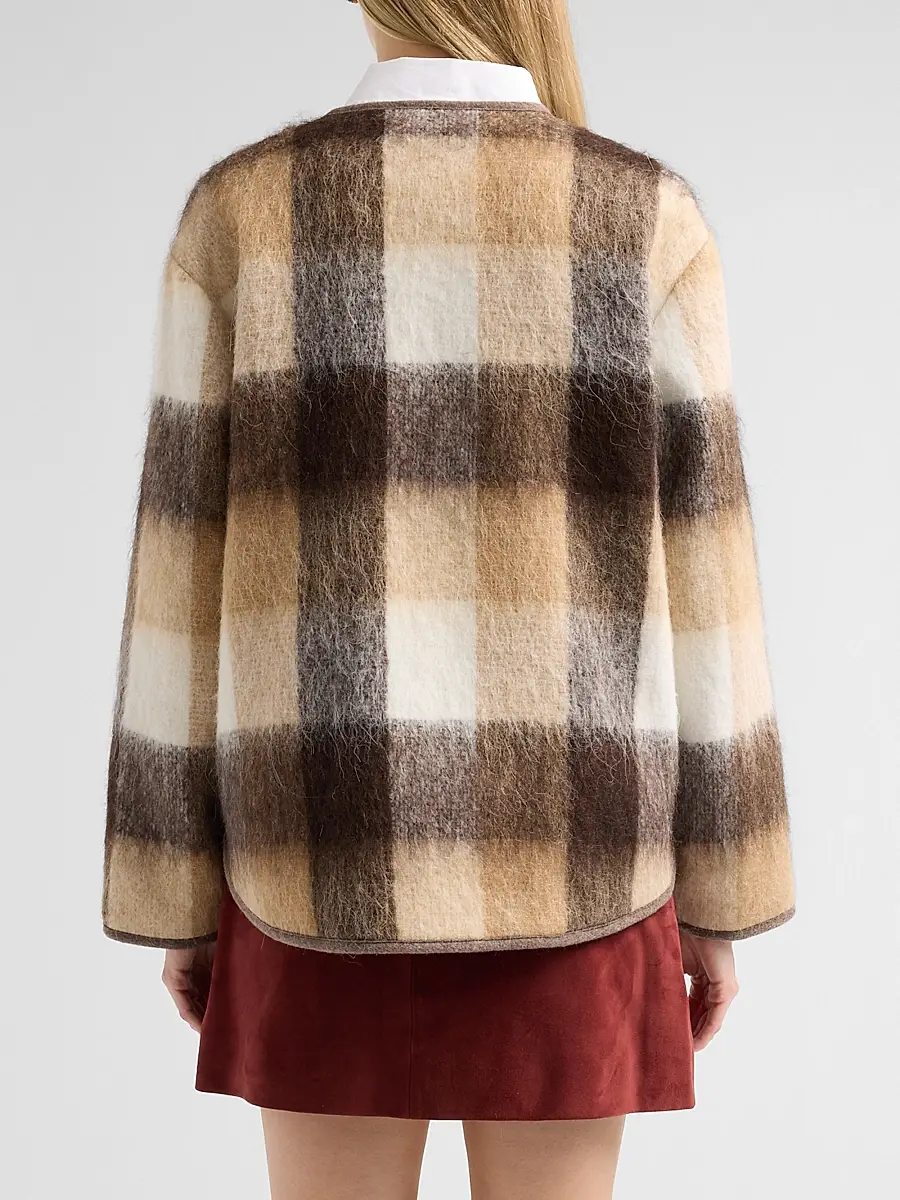 TANYA TAYLOR Women's Janet Plaid Wool-Blend Jacket | Thumbnail 3 TANYA TAYLOR Women's Janet Plaid Wool-Blend Jacket | Thumbnail 3