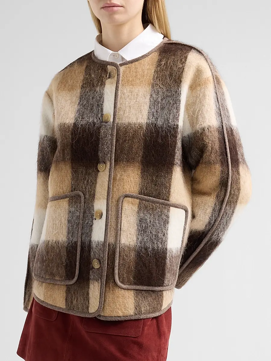 TANYA TAYLOR Women's Janet Plaid Wool-Blend Jacket | Thumbnail 4 TANYA TAYLOR Women's Janet Plaid Wool-Blend Jacket | Thumbnail 4