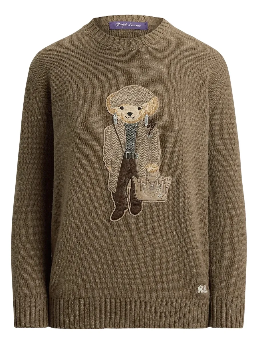 Women's Fall Polo Bear Cashmere Sweater Women's Fall Polo Bear Cashmere Sweater