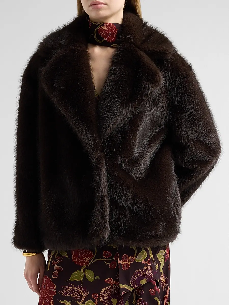 TANYA TAYLOR Women's Terri Faux-Fur Coat | Thumbnail 4 TANYA TAYLOR Women's Terri Faux-Fur Coat | Thumbnail 4