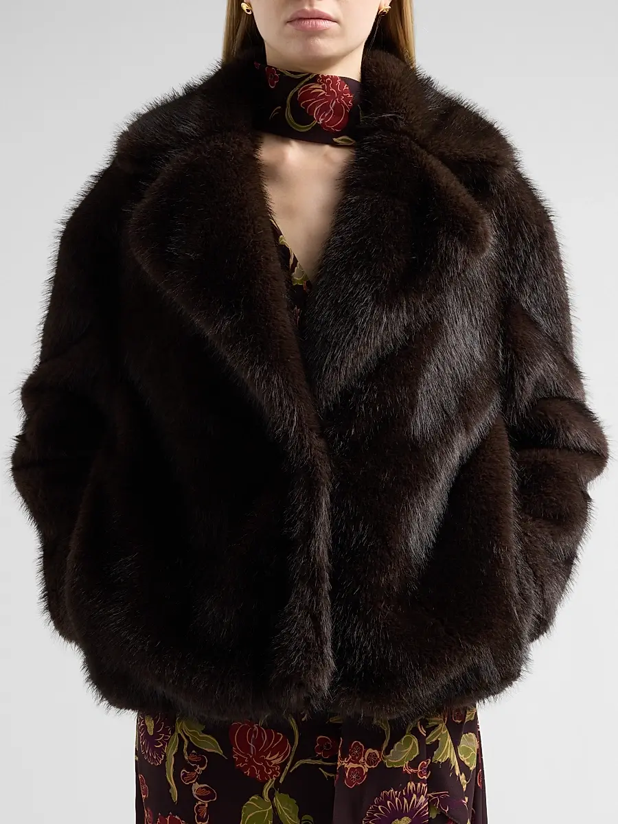TANYA TAYLOR Women's Terri Faux-Fur Coat | Thumbnail 5 TANYA TAYLOR Women's Terri Faux-Fur Coat | Thumbnail 5