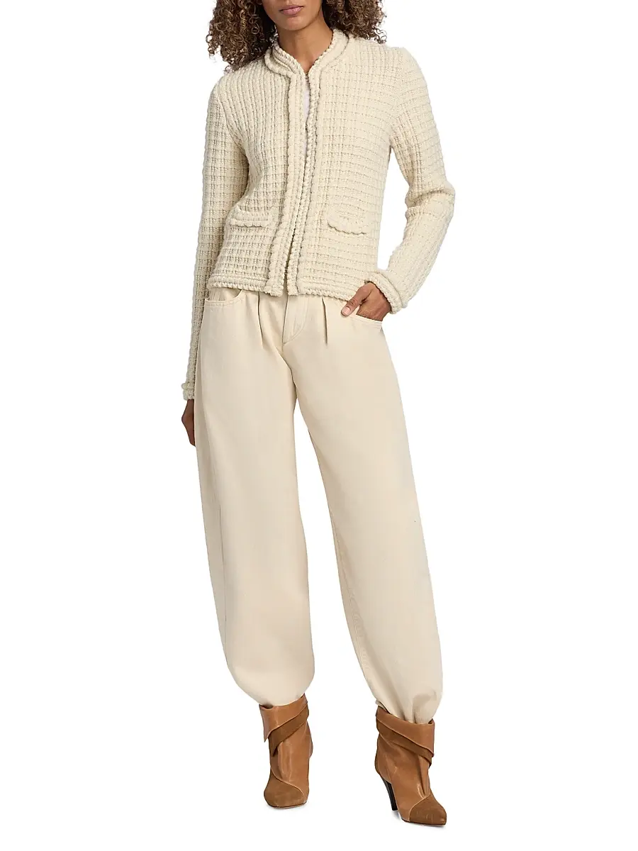 Isabel Marant Women's Hortense Quilted Wool-Alpaca Cardigan | Thumbnail 2 Isabel Marant Women's Hortense Quilted Wool-Alpaca Cardigan | Thumbnail 2