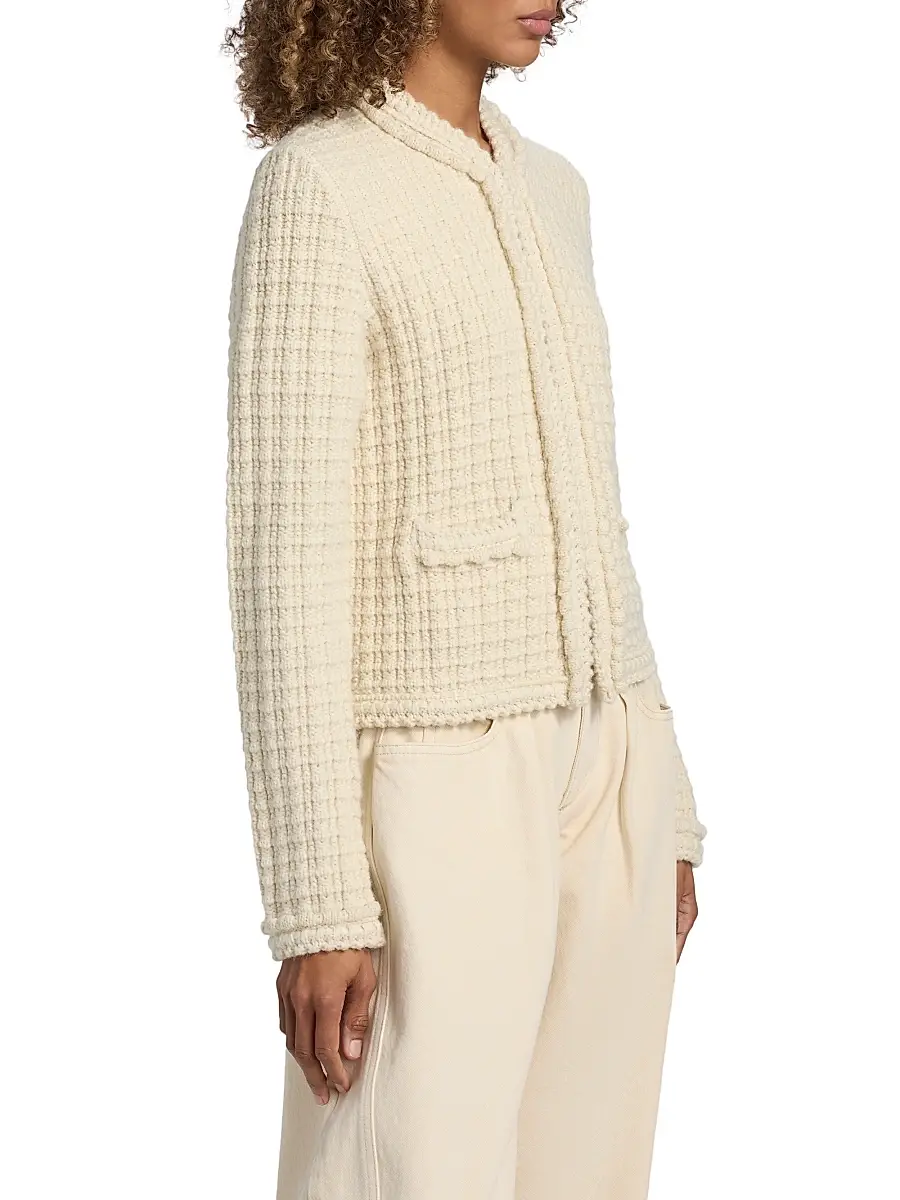 Isabel Marant Women's Hortense Quilted Wool-Alpaca Cardigan | Thumbnail 4 Isabel Marant Women's Hortense Quilted Wool-Alpaca Cardigan | Thumbnail 4