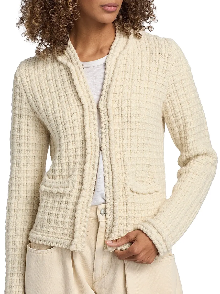 Isabel Marant Women's Hortense Quilted Wool-Alpaca Cardigan | Thumbnail 6 Isabel Marant Women's Hortense Quilted Wool-Alpaca Cardigan | Thumbnail 6