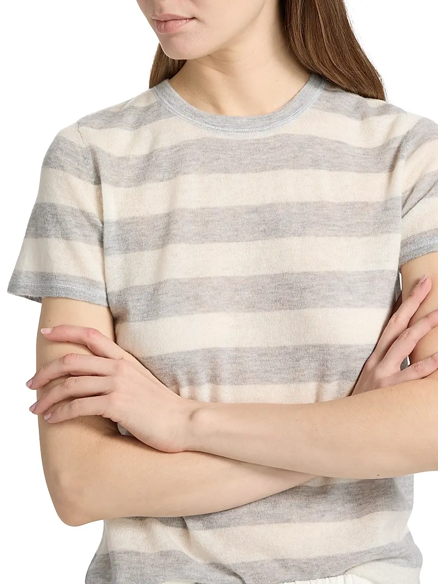 MAJESTIC FILATURES Women's Cashmere Stripe Crewneck T-Shirt | Thumbnail 6 MAJESTIC FILATURES Women's Cashmere Stripe Crewneck T-Shirt | Thumbnail 6