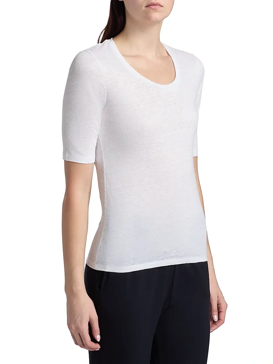MAJESTIC FILATURES Women's Scoopneck Stretch Linen Top | Thumbnail 4 MAJESTIC FILATURES Women's Scoopneck Stretch Linen Top | Thumbnail 4