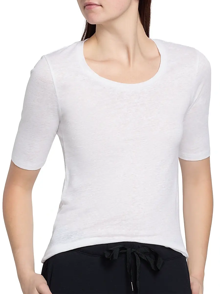 MAJESTIC FILATURES Women's Scoopneck Stretch Linen Top | Thumbnail 6 MAJESTIC FILATURES Women's Scoopneck Stretch Linen Top | Thumbnail 6