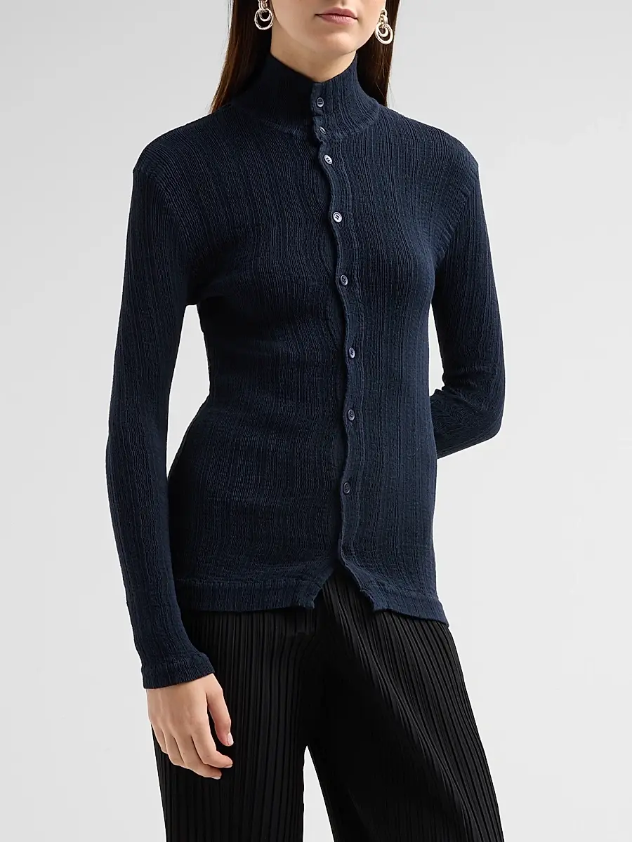 Issey Miyake Women's Rill Textured Pleats Shirt | Thumbnail 4 Issey Miyake Women's Rill Textured Pleats Shirt | Thumbnail 4