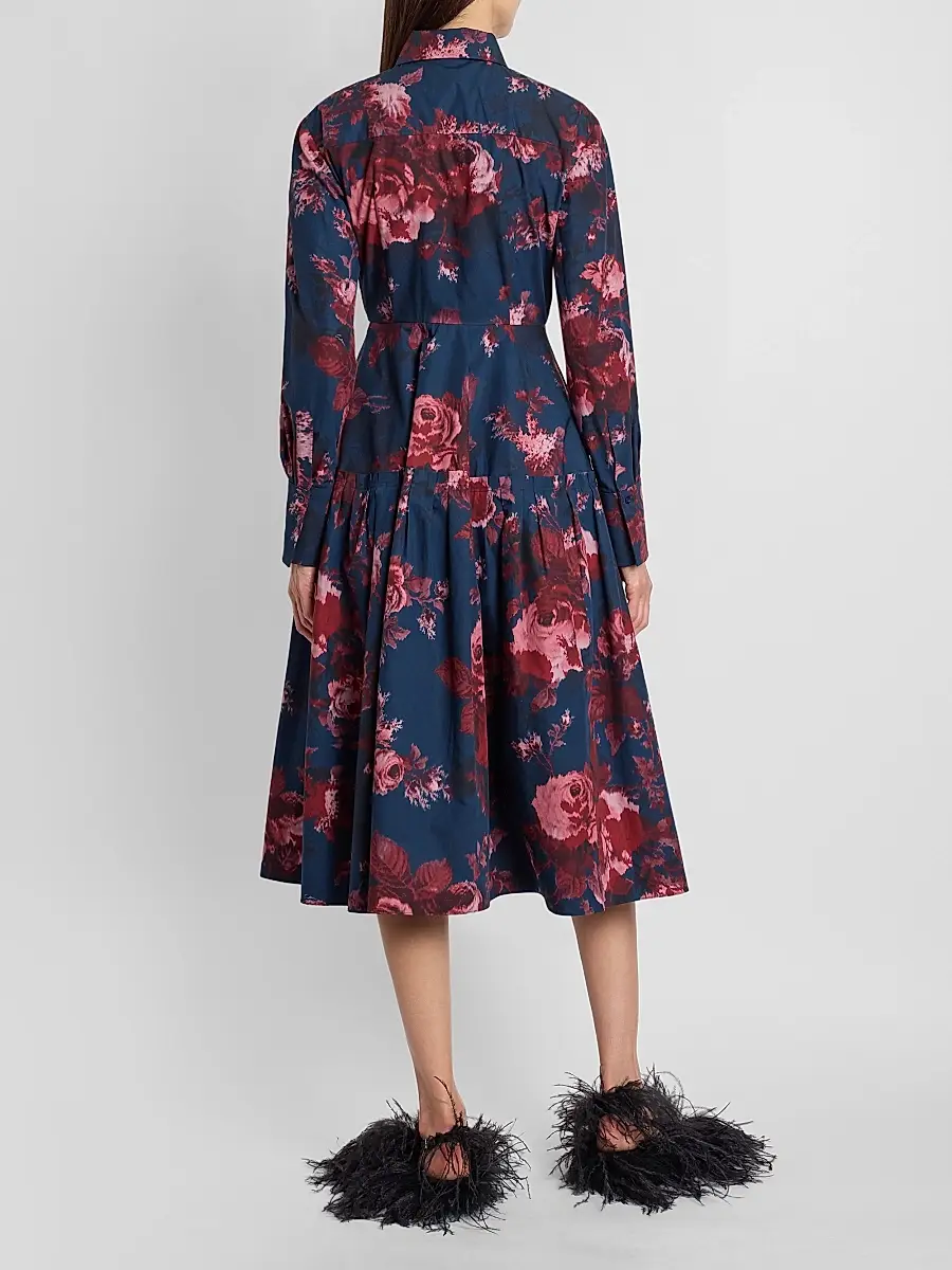 Erdem Women's Floral Cotton Midi Shirtdress | Thumbnail 3 Erdem Women's Floral Cotton Midi Shirtdress | Thumbnail 3