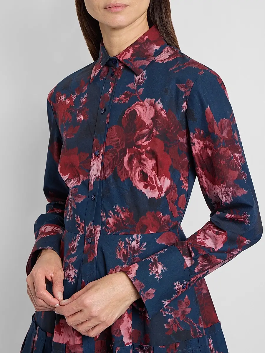 Erdem Women's Floral Cotton Midi Shirtdress | Thumbnail 5 Erdem Women's Floral Cotton Midi Shirtdress | Thumbnail 5