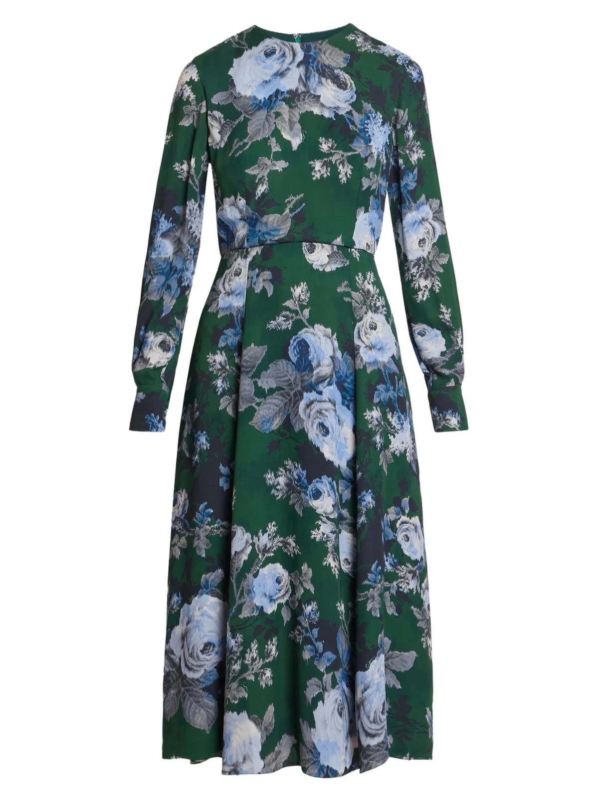Women's Floral Crepe A-Line Midi-Dress Women's Floral Crepe A-Line Midi-Dress