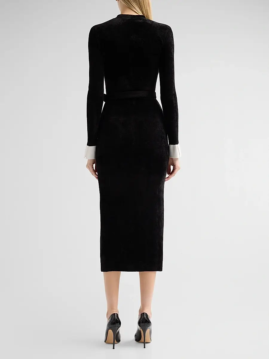 Self-Portrait Women's Chenille Knit Midi Dress | Thumbnail 3 Self-Portrait Women's Chenille Knit Midi Dress | Thumbnail 3