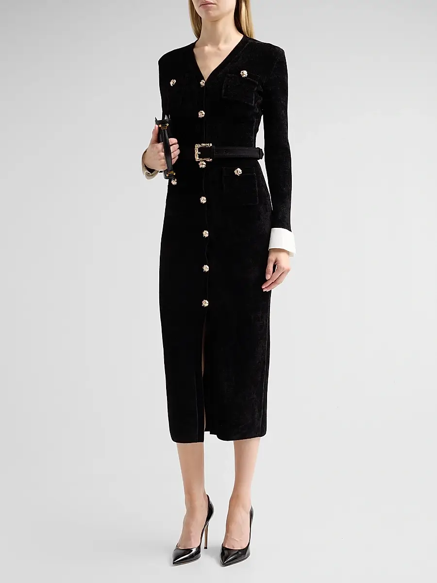 Self-Portrait Women's Chenille Knit Midi Dress | Thumbnail 4 Self-Portrait Women's Chenille Knit Midi Dress | Thumbnail 4