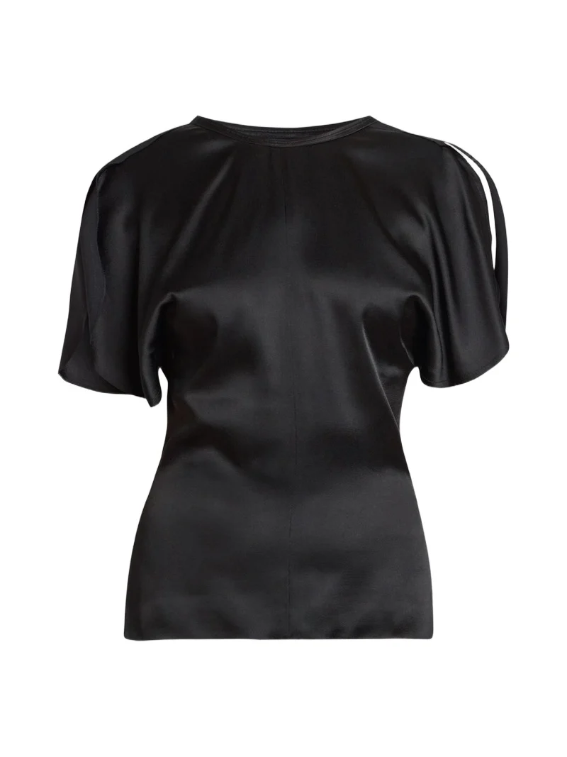 Women's Bela Draped Satin Short-Sleeve Top Women's Bela Draped Satin Short-Sleeve Top