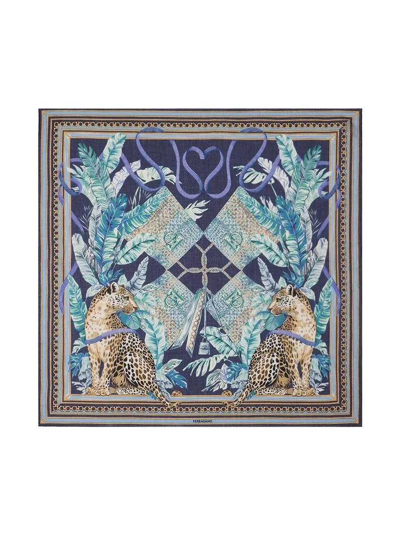 Ferragamo Women's Leopard-Print Cashmere Scarf