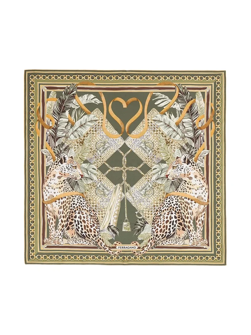 Ferragamo Women's Leopard-Print Silk Scarf