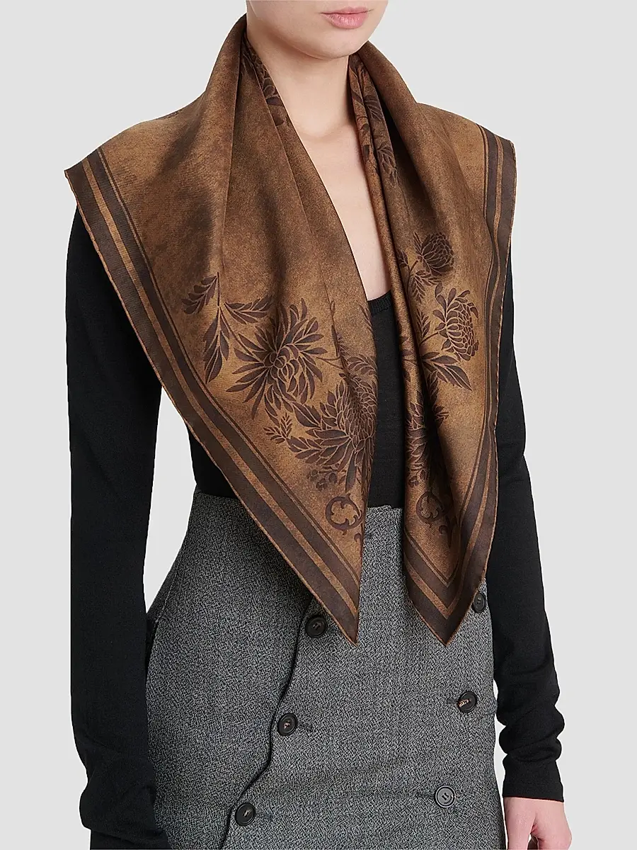 Ferragamo Women's Floral Silk Scarf | Thumbnail 3