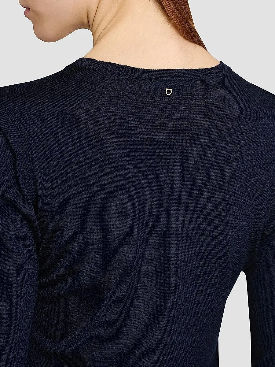 Ferragamo Women's Extra-Fine Wool Seamless Scoopneck Sweater | Thumbnail 6 Ferragamo Women's Extra-Fine Wool Seamless Scoopneck Sweater | Thumbnail 6