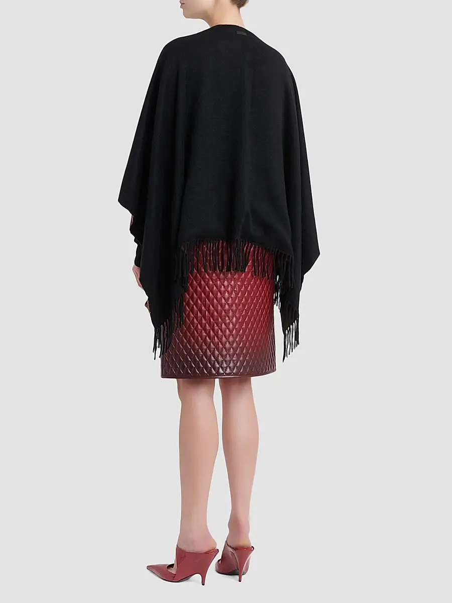 Ferragamo Women's Floral Cashmere-Blend Reversible Cape | Thumbnail 3 Ferragamo Women's Floral Cashmere-Blend Reversible Cape | Thumbnail 3