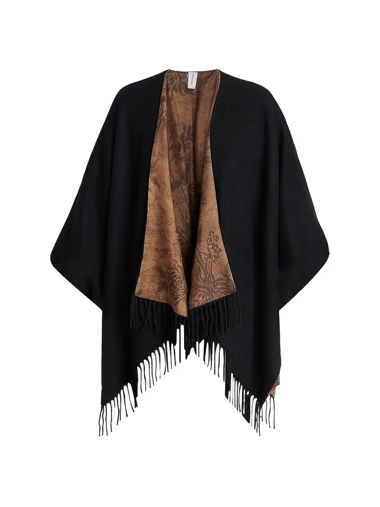 Ferragamo Women's Floral Cashmere-Blend Reversible Cape