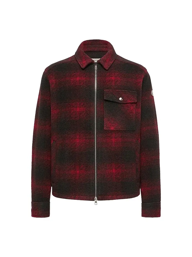 Moncler Men's Overshirt in Jersey - Black Red | Image 1 Moncler Men's Overshirt in Jersey - Black Red | Image 1