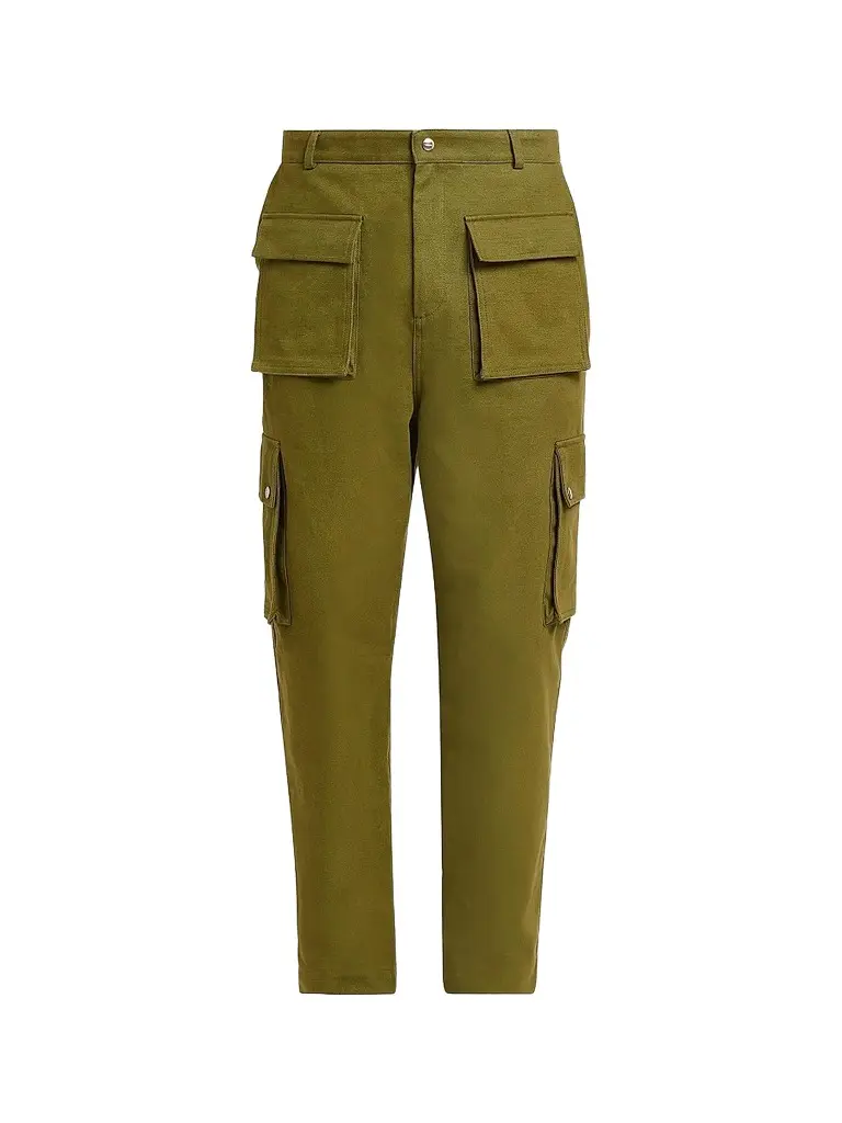 Rhude Men's Cotton Cargo Pants - Olive Green | Image 1 Rhude Men's Cotton Cargo Pants - Olive Green | Image 1