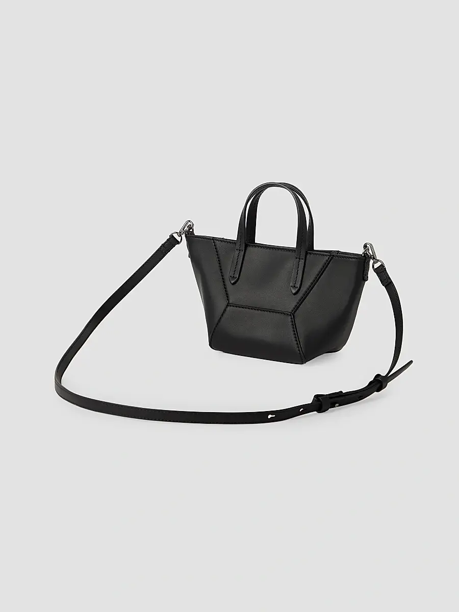 Brunello Cucinelli Women's Duo Mini Top Handle Bag in Calfskin with Monili - Black | Thumbnail 3 Brunello Cucinelli Women's Duo Mini Top Handle Bag in Calfskin with Monili - Black | Thumbnail 3