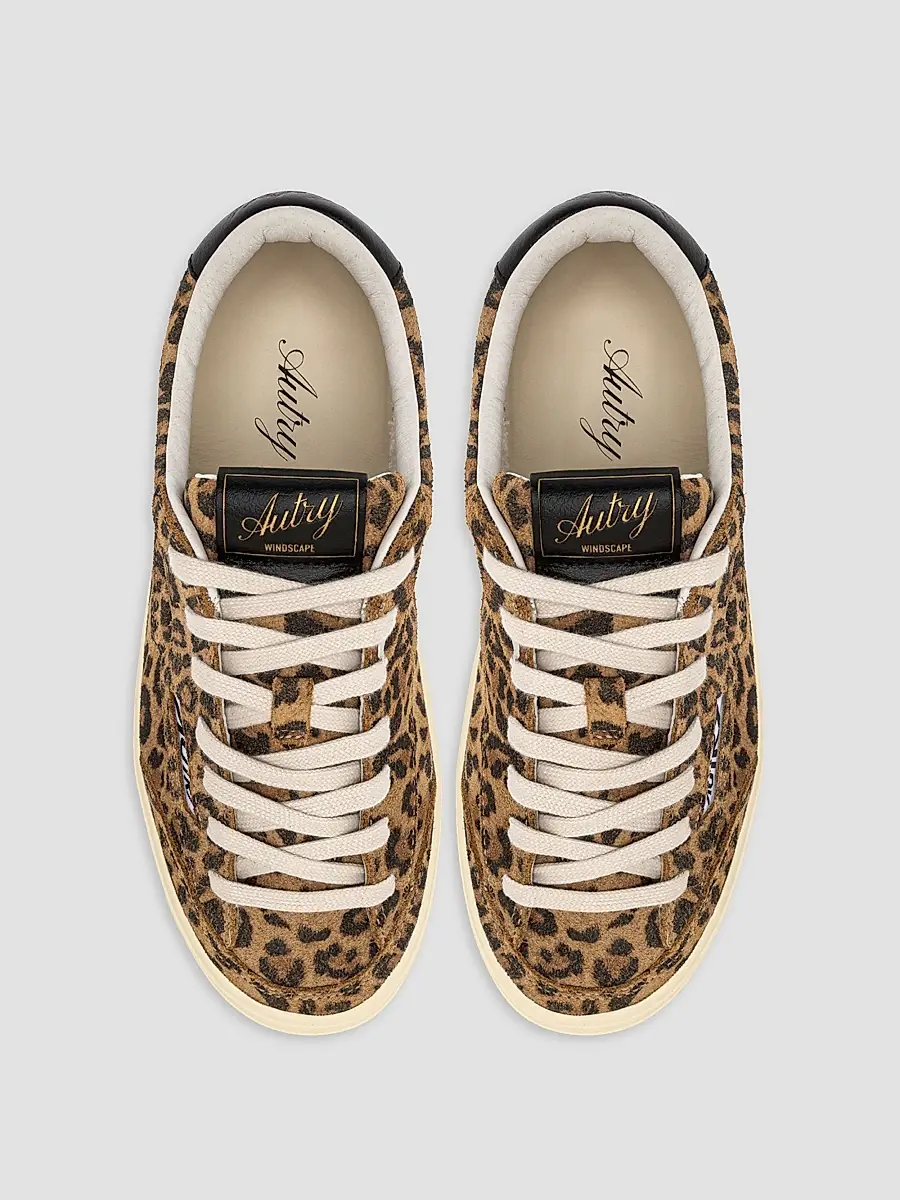 Autry Women's Windscape Leopard-Print Suede Low-Top Sneakers | Thumbnail 4 Autry Women's Windscape Leopard-Print Suede Low-Top Sneakers | Thumbnail 4