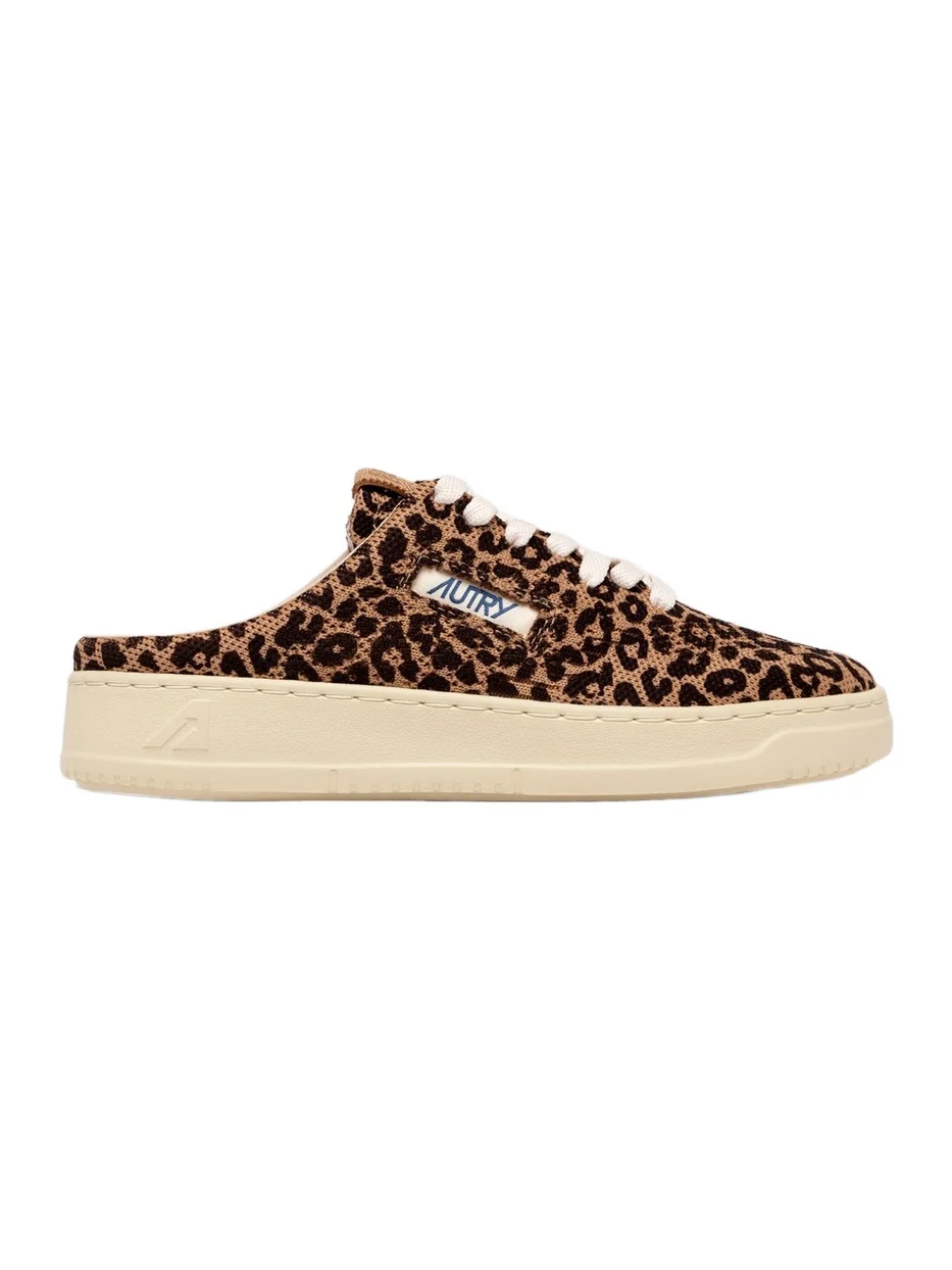 Autry Women's Leopard-Print Lace-Up Mule Sneakers