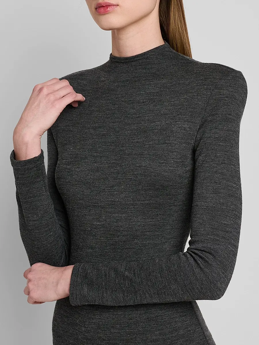 Jil Sander Women's Shoulder-Pad Wool Jersey Bodysuit | Thumbnail 5 Jil Sander Women's Shoulder-Pad Wool Jersey Bodysuit | Thumbnail 5