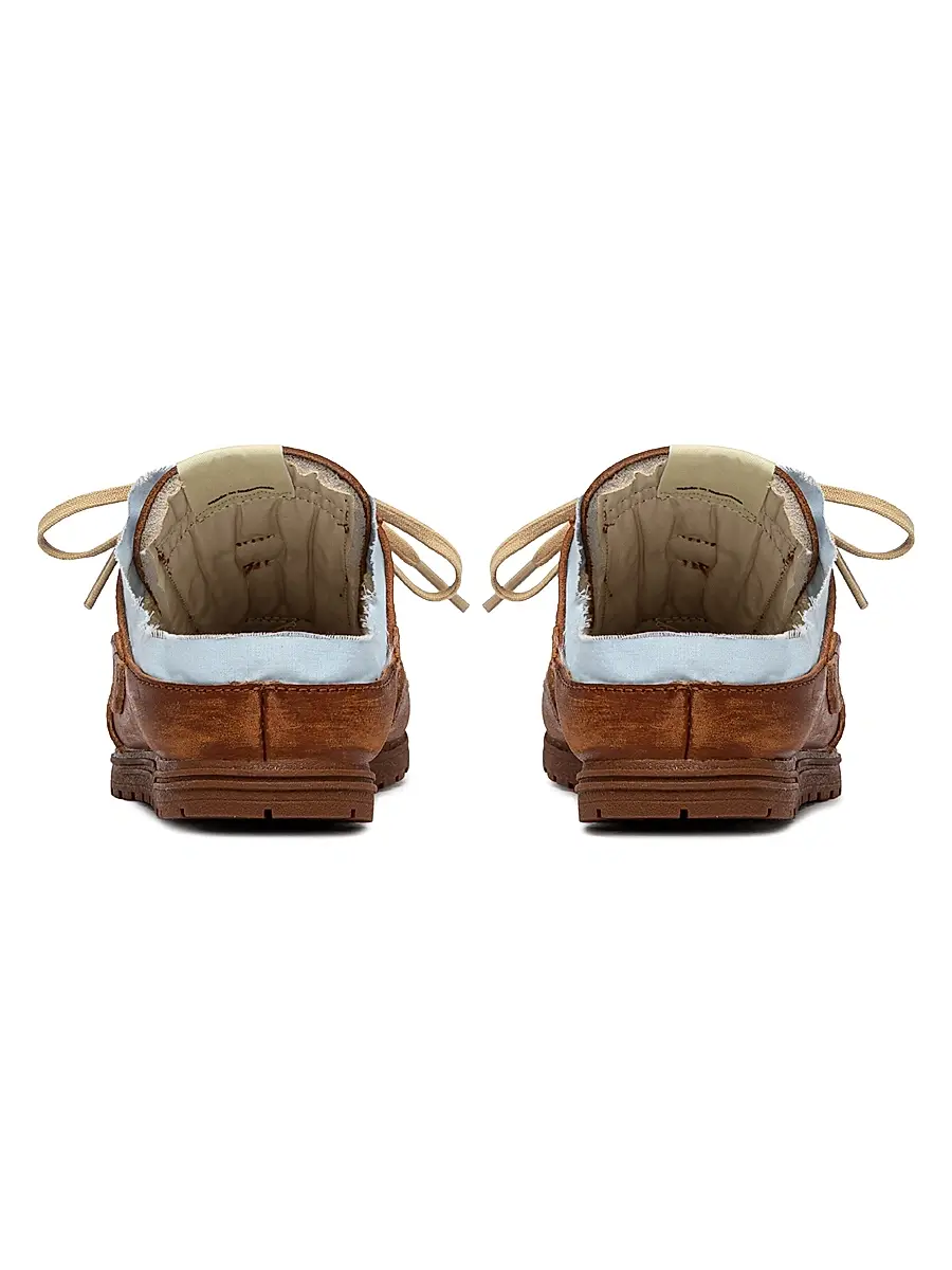 Autry Women's The Windspin Raw-Edge Leather Sneaker Mules | Thumbnail 3