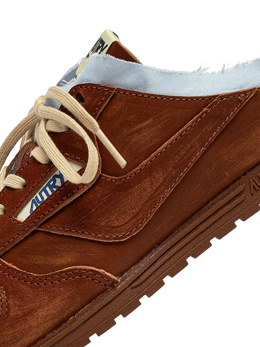Autry Women's The Windspin Raw-Edge Leather Sneaker Mules | Thumbnail 6