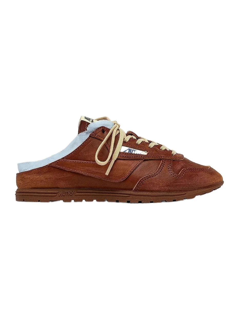 Autry Women's The Windspin Raw-Edge Leather Sneaker Mules