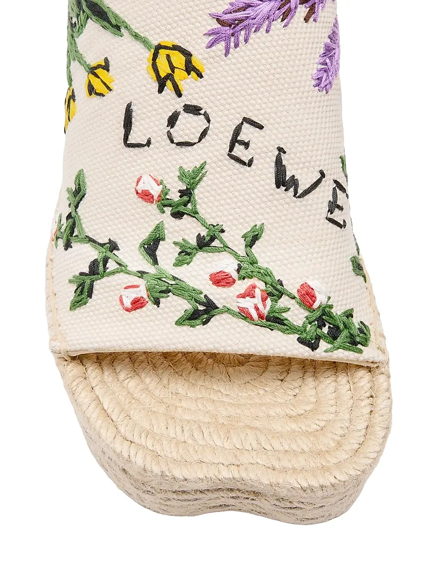 Loewe Women's x Paula's Ibiza Petal 80MM Embroidered Espadrilles | Thumbnail 4