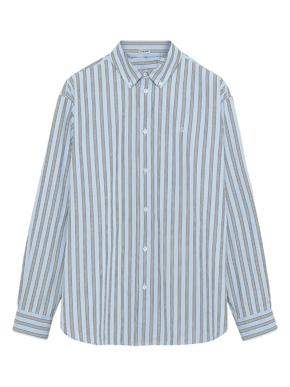 Loewe Men's Striped Cotton Shirt