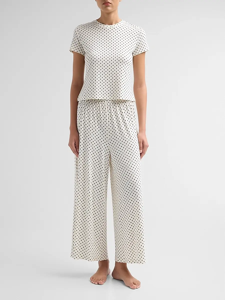 Papinelle Women's Kate 2-Piece Polka Dot Top & Pant Set - Cream | Thumbnail 2 Papinelle Women's Kate 2-Piece Polka Dot Top & Pant Set - Cream | Thumbnail 2