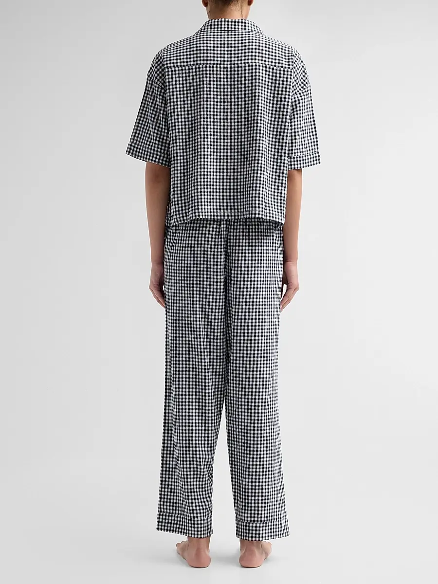 Papinelle Women's Gingham Seersucker Cotton-Blend Pajamas | Thumbnail 3 Papinelle Women's Gingham Seersucker Cotton-Blend Pajamas | Thumbnail 3