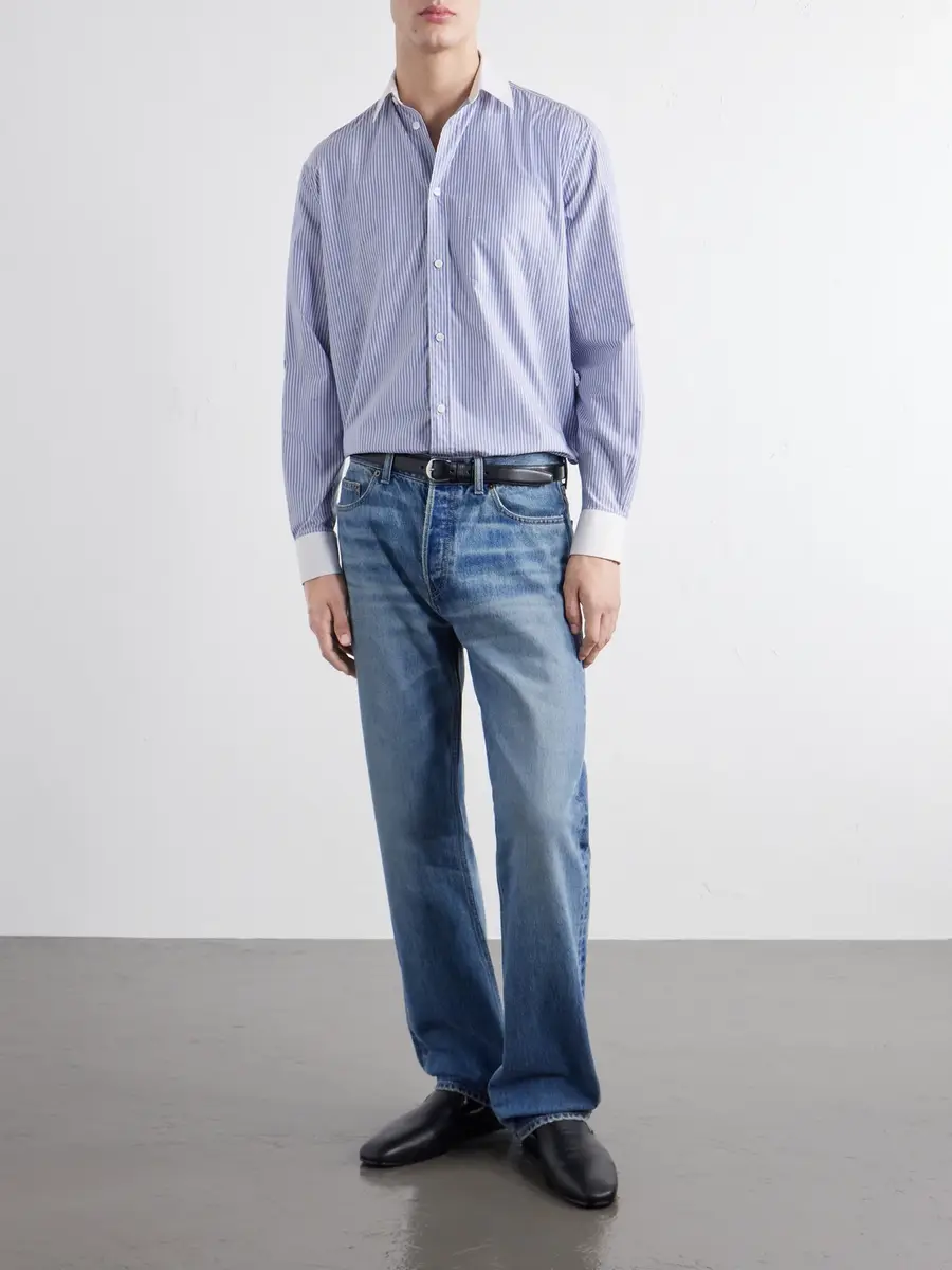 TOTEME Striped Cotton-Poplin Shirt - Men | Thumbnail 2 TOTEME Striped Cotton-Poplin Shirt - Men | Thumbnail 2