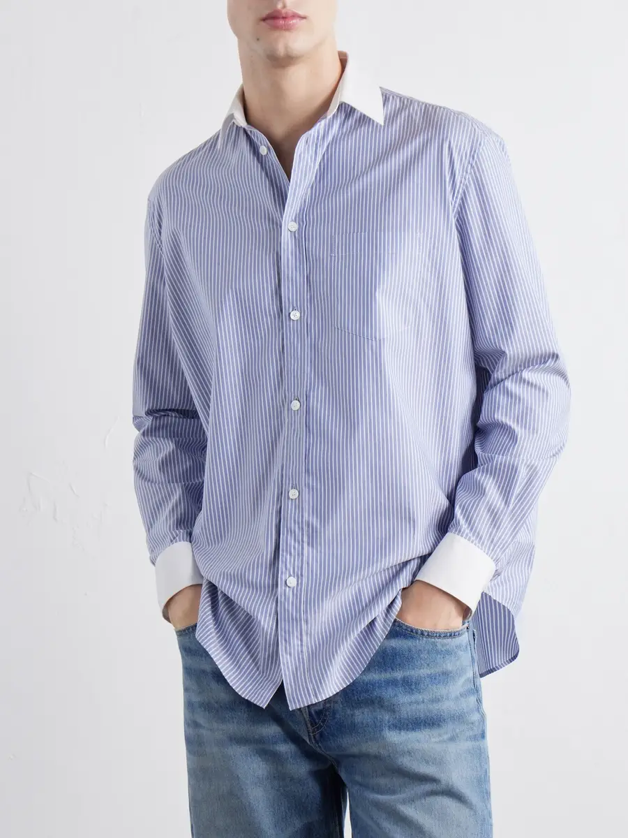 TOTEME Striped Cotton-Poplin Shirt - Men | Thumbnail 3 TOTEME Striped Cotton-Poplin Shirt - Men | Thumbnail 3